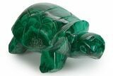 Flowery Malachite Turtle Carving - DR Congo #349335-1
